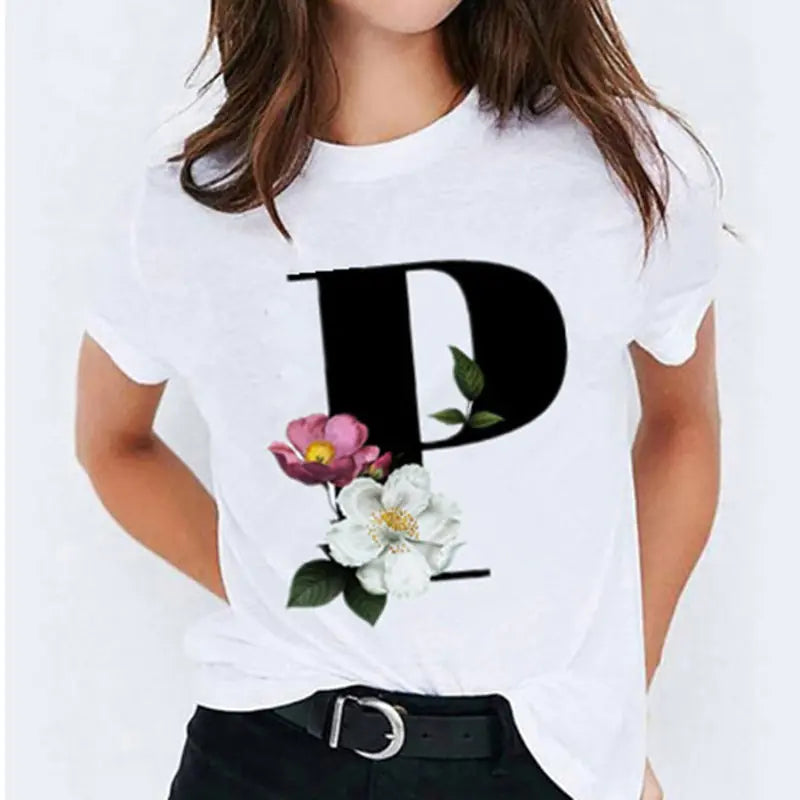 Sassy Pants Design 26 Letter Printed Women's T-shirts