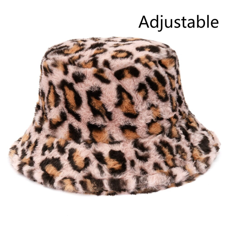 ANIMAL PRINT FLUFFY BUCKET HAT