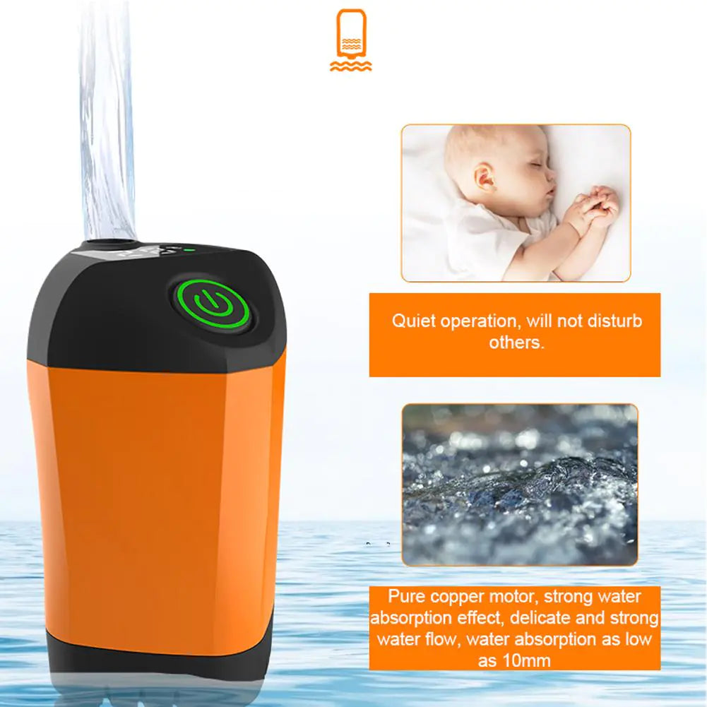 USB-PORTABLE CORDELESS SUBMERSIBLE WATER PUMP "90 MINUTE RUNTIME"