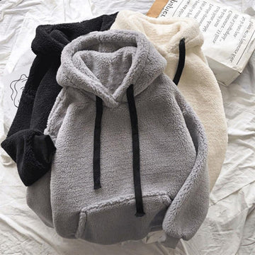 FURRY LOOSE FIT FLUFFY HOODIE