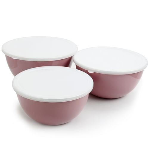 Gibson Home Plaza Cafe 3 Piece Stackable Nesting Mixing Bowl Set with