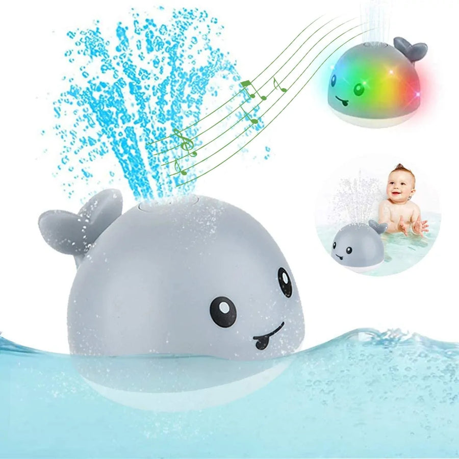 WATER WHALE BATH TIME FUN! LIGHT-MUSIC-SPRAY-FUN