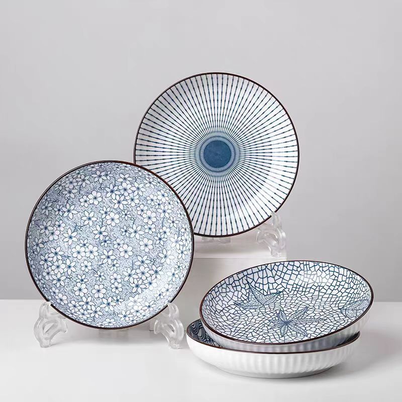 4Piece Japanese Ceramic Dinner Plates