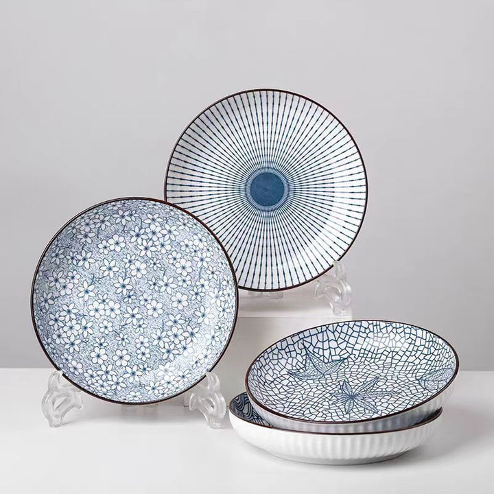 4Piece Japanese Ceramic Dinner Plates