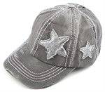 CC Trending Star Messy Bun Pony Cap Women, Teens and Kids Trucker Hats