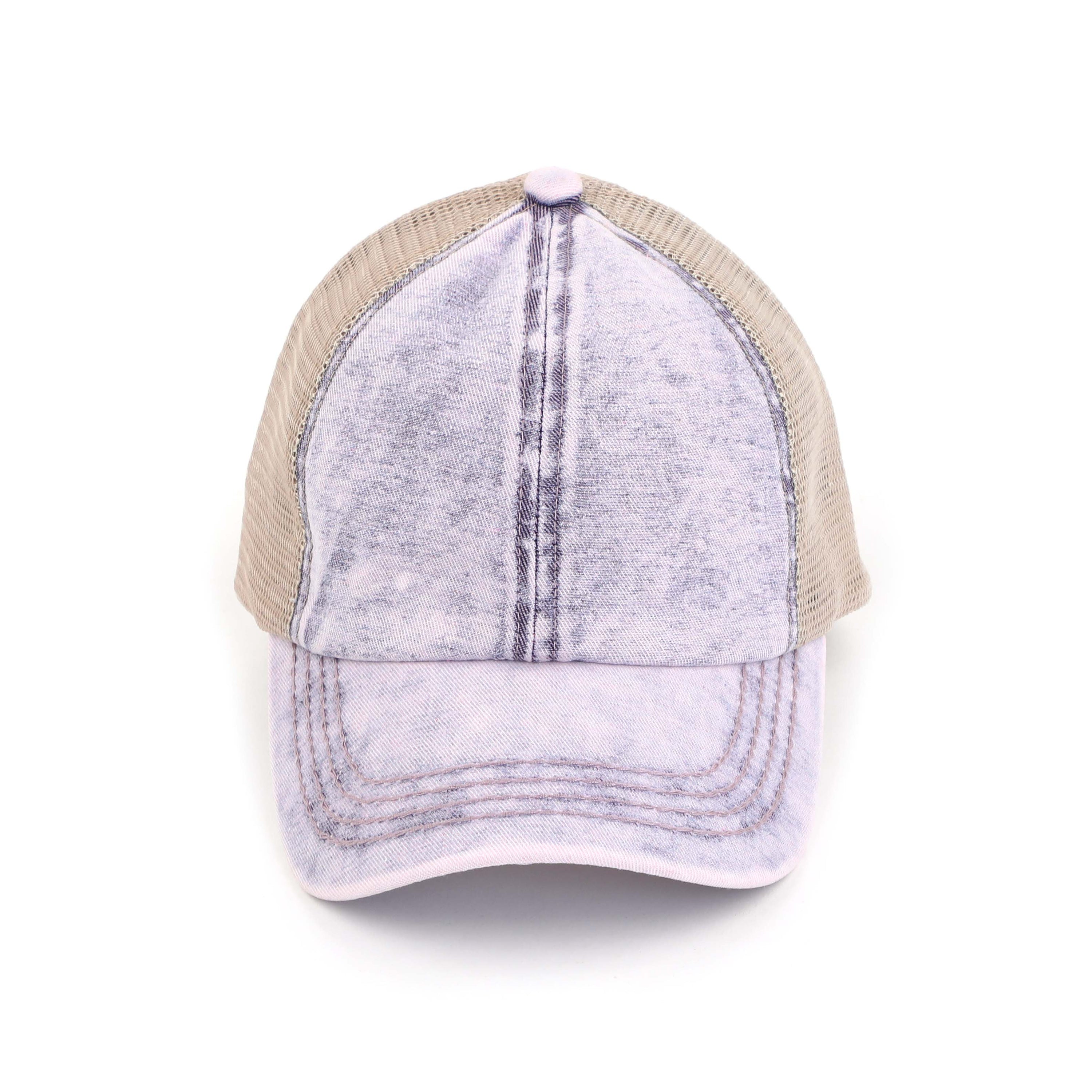 CC Washed Denim Criss Cross Pony Cap for  Kids to Adult