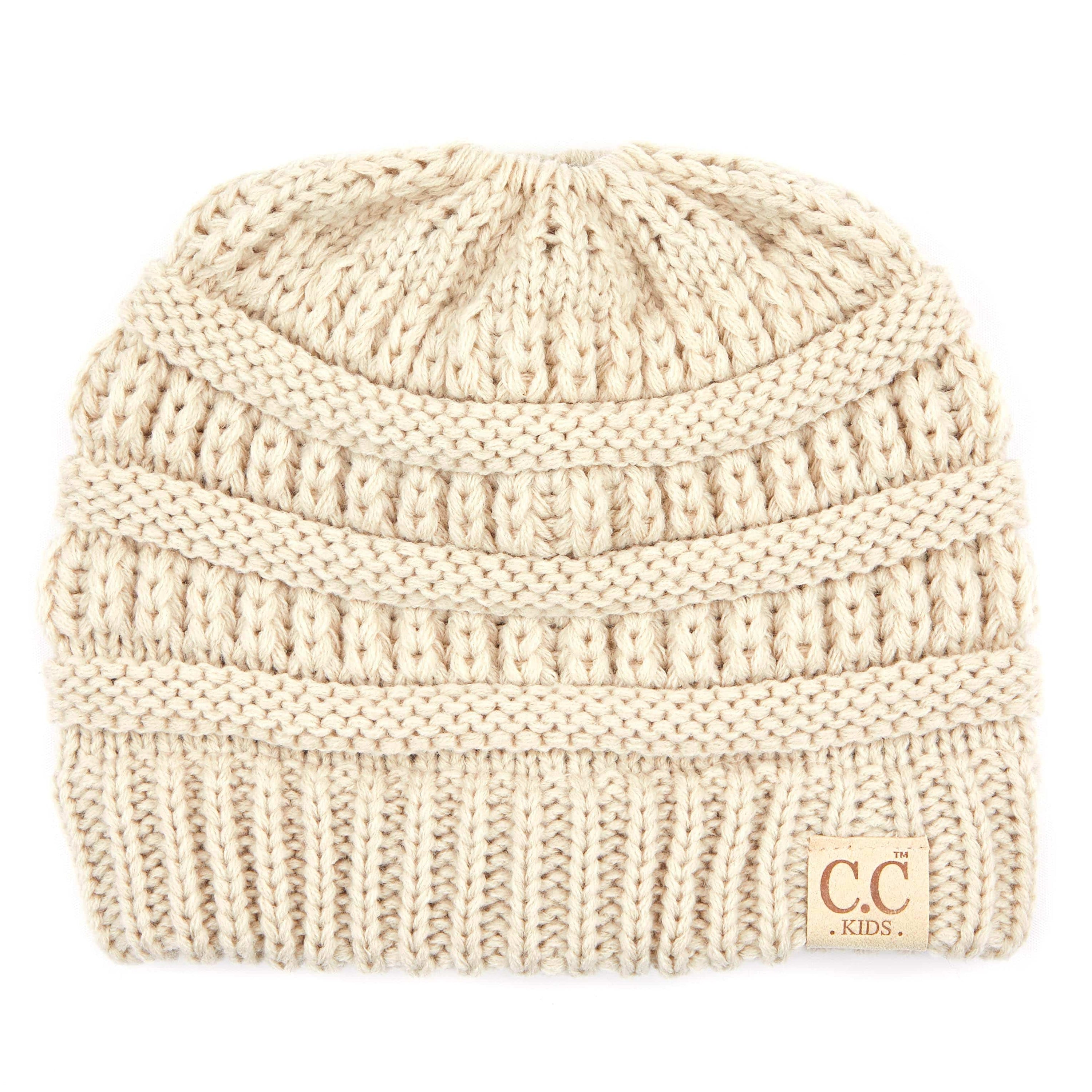 CC Ponytail Messy Bun Youth Beanies Hat