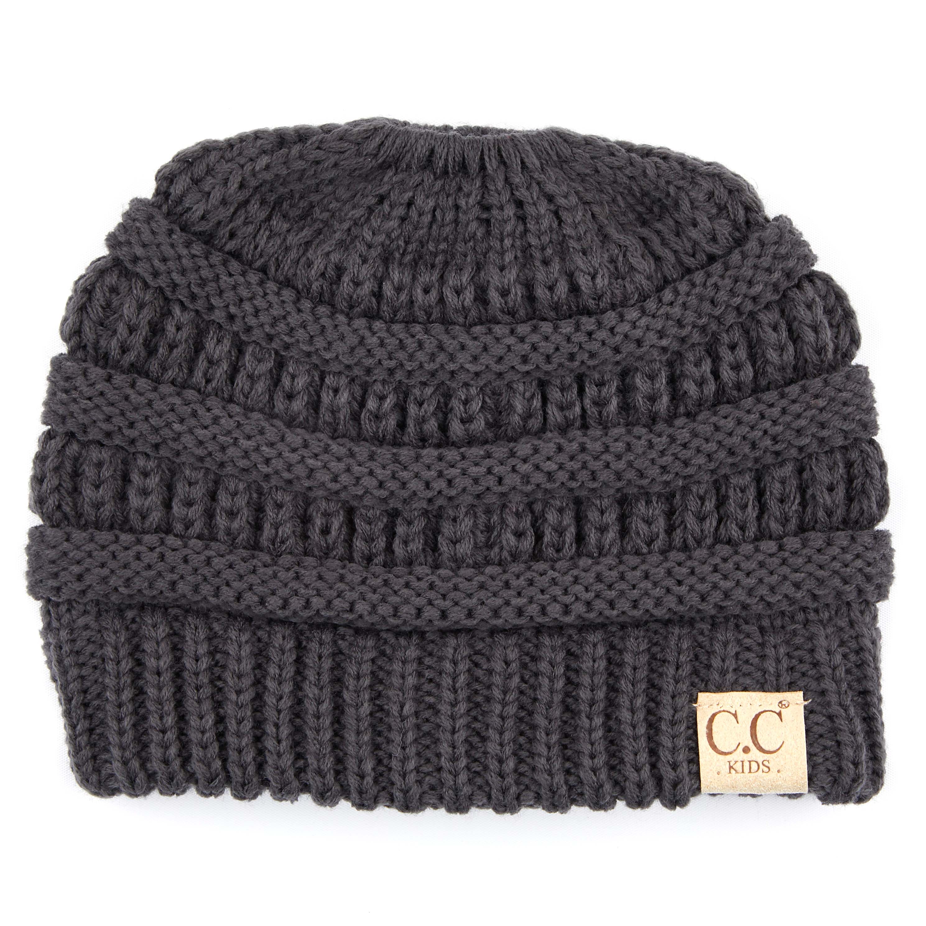 CC Ponytail Messy Bun Youth Beanies Hat