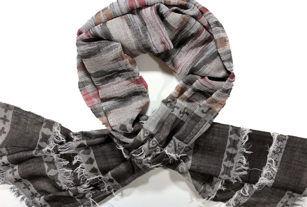 Gray Scarf with Fringes