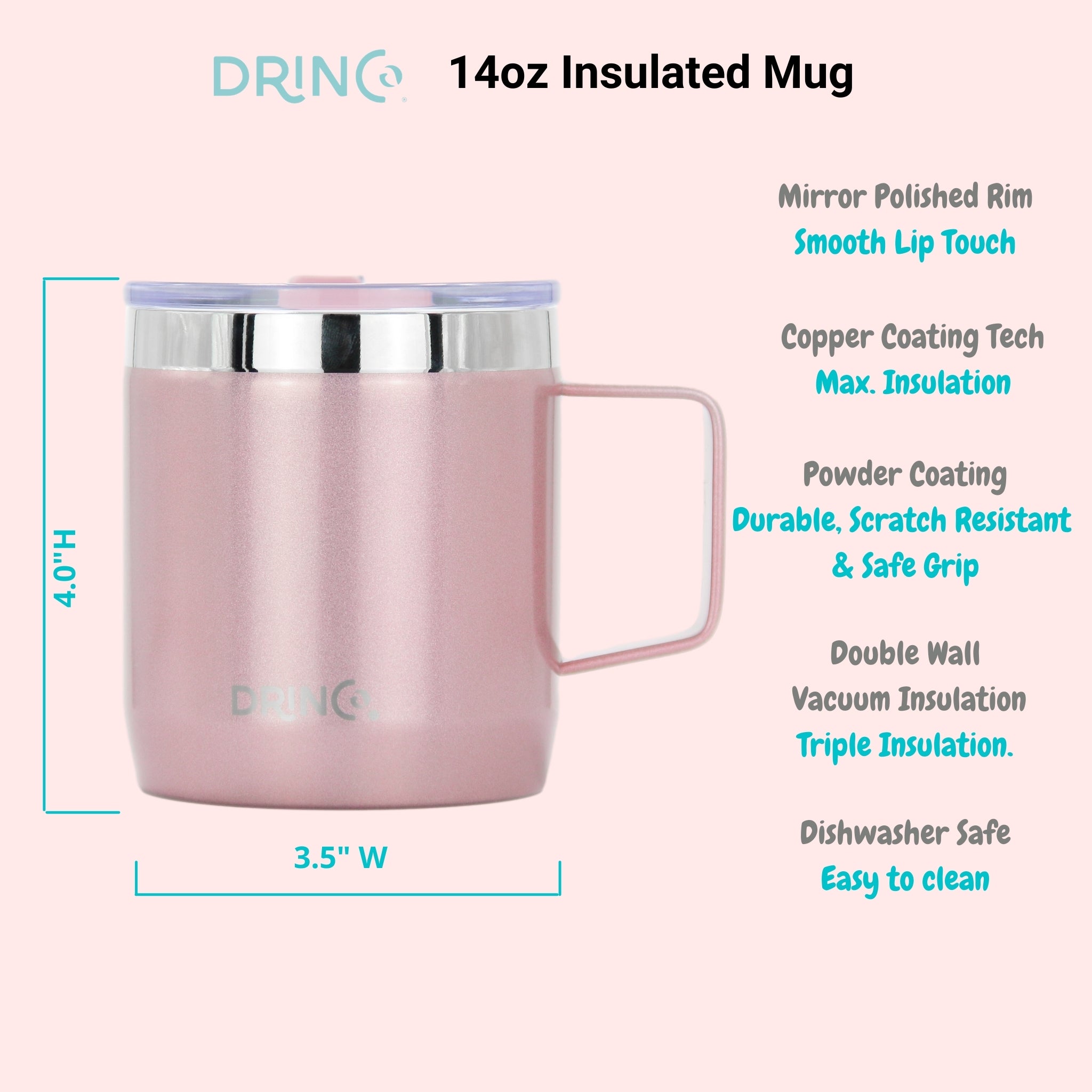 DRINCO® 14 oz Coffee Mug Vacuum Insulated Camping Mug Double Wall