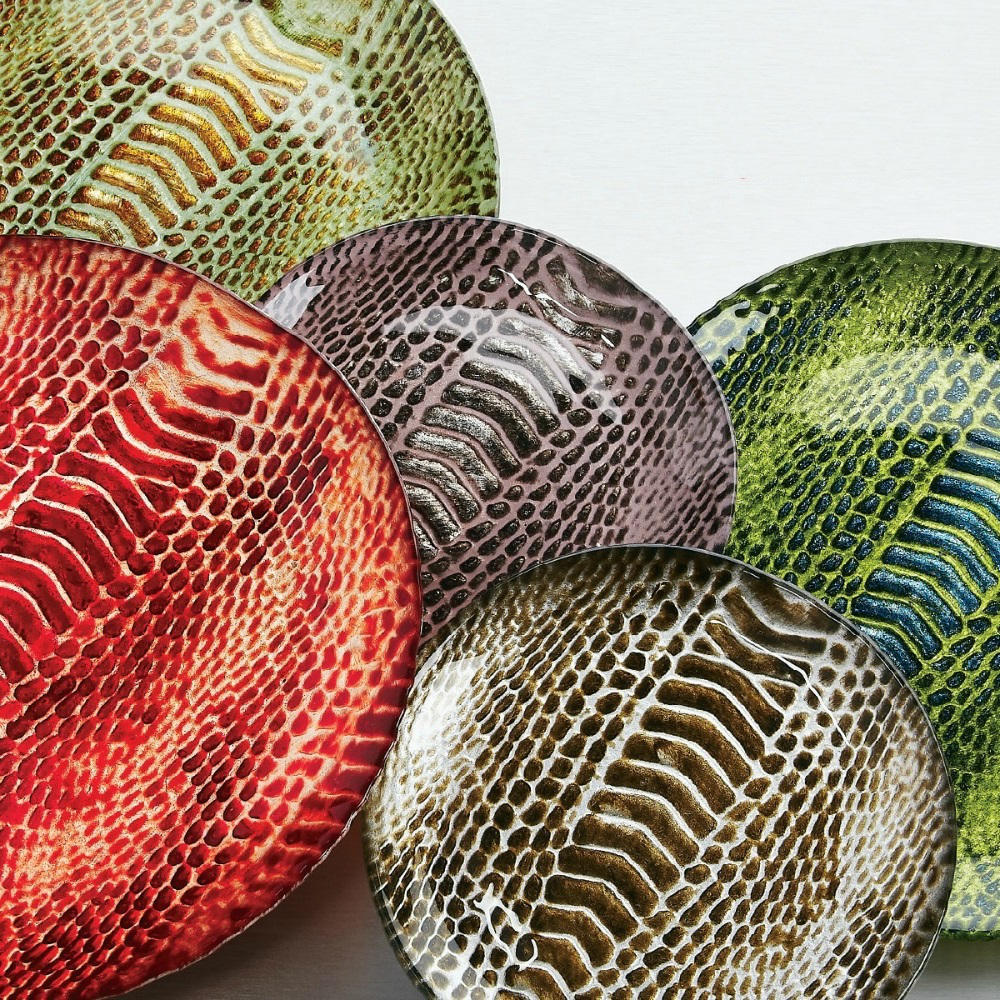 Set/4 Snakeskin 6" Canapé Plates