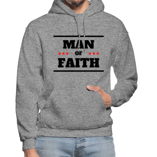 Mens Hoodie - Pullover Hooded Sweatshirt - Graphic/man of Faith